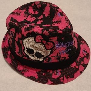 Monster High pink tye dye fedora hat
